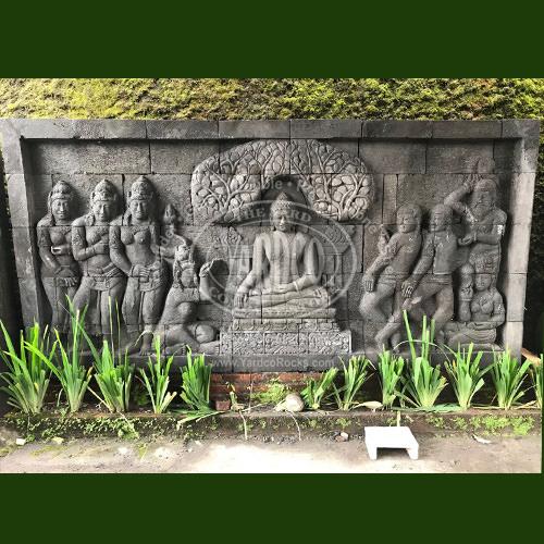 Lavastone Relief the Temptation of Buddha