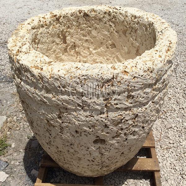 Calypso Coral Stone Planters, Beige Coral Flower Pot from United States 