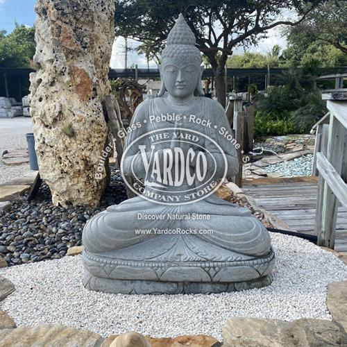 Imported Indonesian Chat Size Beach Pebble and Andesite Lavastone Buddha