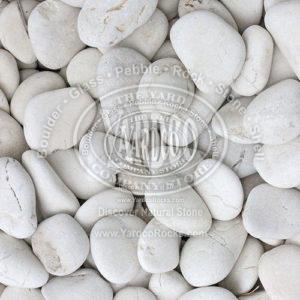 Imported Beach Pebble Polar White 1"-2" Up Close