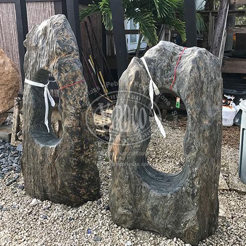 Asian Stone Sculpture - Specimen "Dark Gray" • Imported