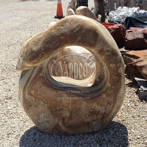 Asian Stone Sculpture, One-Hole - Specimen "Tan • Imported - Image 3