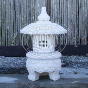White Marble Lantern - Round • Imported