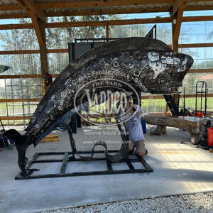 Reclaimed Auto Parts Steel Sculpture - Mahi Mahi for Landscape Design