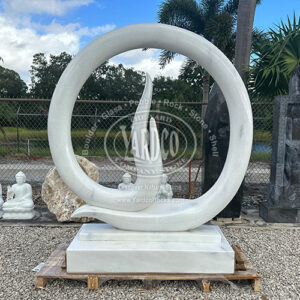 Imported White Marble Sculpture - Circle of Life
