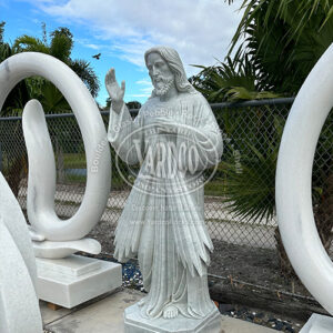 White Marble Sculpture - Jesus - Imported by Yardco