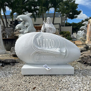 White Marble Sculpture - Sleeping Face - Imported by Yardco