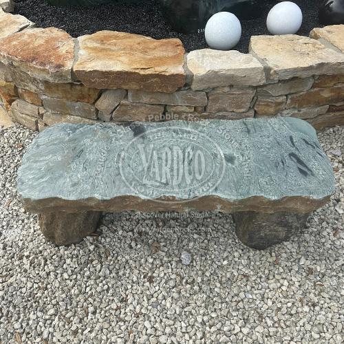 Asian Dragon Jade Marble Bench • Imported - Image 2