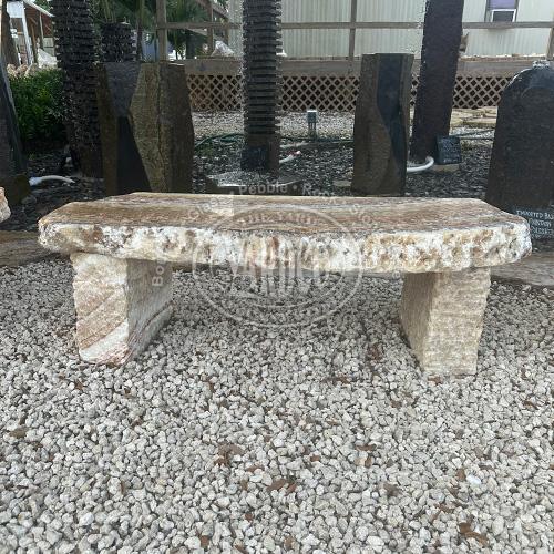 Asian Onyx Marble Bench • Imported - Image 4